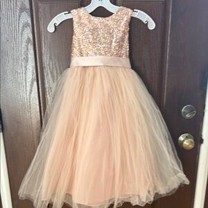 Rose Gold Heart Shape Sequin Dress